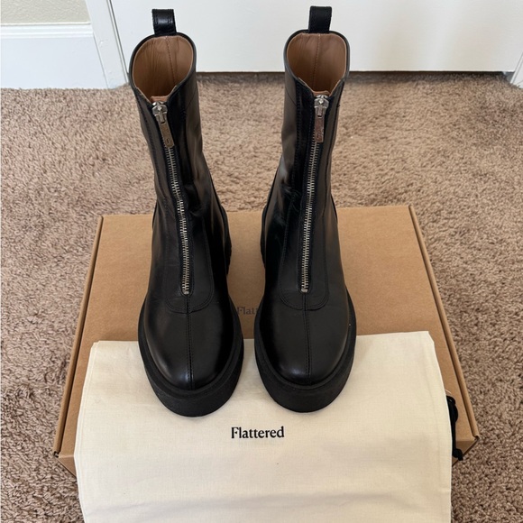 Flattered Alma Black Leather Boot - Picture 2 of 7